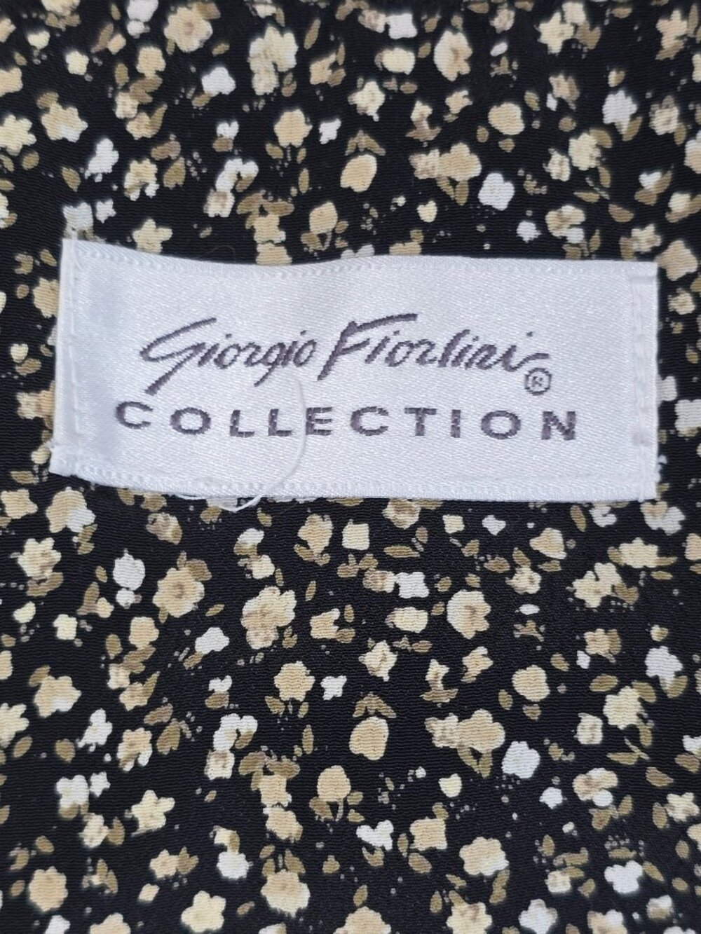 Vintage Giorgio Fiorlini Collection Medium Black & White Floral Print Midi Dress - Picture 2 of 4